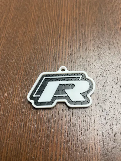 Golf R Keychain R Logo Volkswagen R Keychain - Free 3D Print Model - MakerWorld