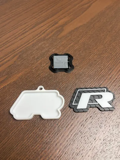 Golf R Keychain R Logo Volkswagen R Keychain - Free 3D Print Model - MakerWorld