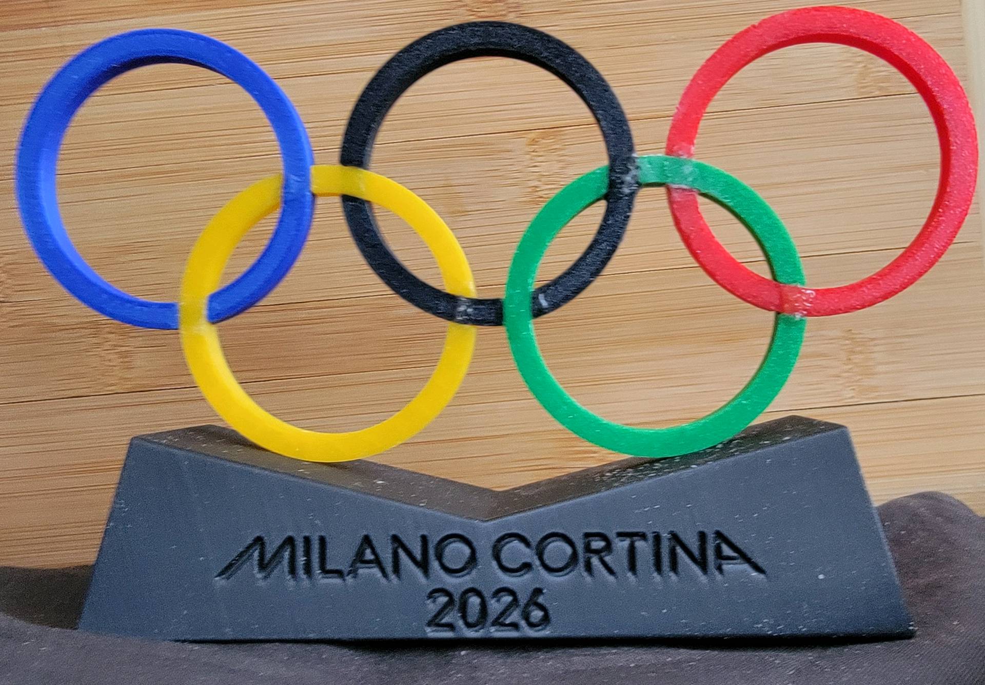 Anneaux Olympiques Milano Cortina 2026 Petit Modèle 100mm