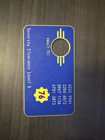 Fallout Keycard (Vaults 101, 33, 76) - Free 3D Print Model - MakerWorld