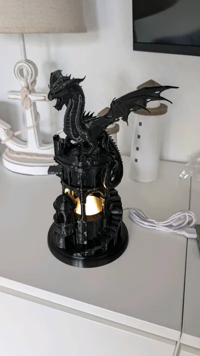 Dragon Lamp - Guardian of the Ruined Tower - Free 3D Print Model ...