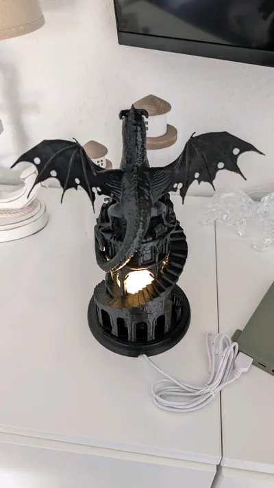 Dragon Lamp - Guardian of the Ruined Tower - Free 3D Print Model ...