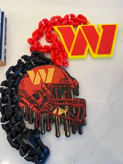 Commanders Drip Washington Commanders Helmet Drip Hype Chain - Free 3D Print Model ...
