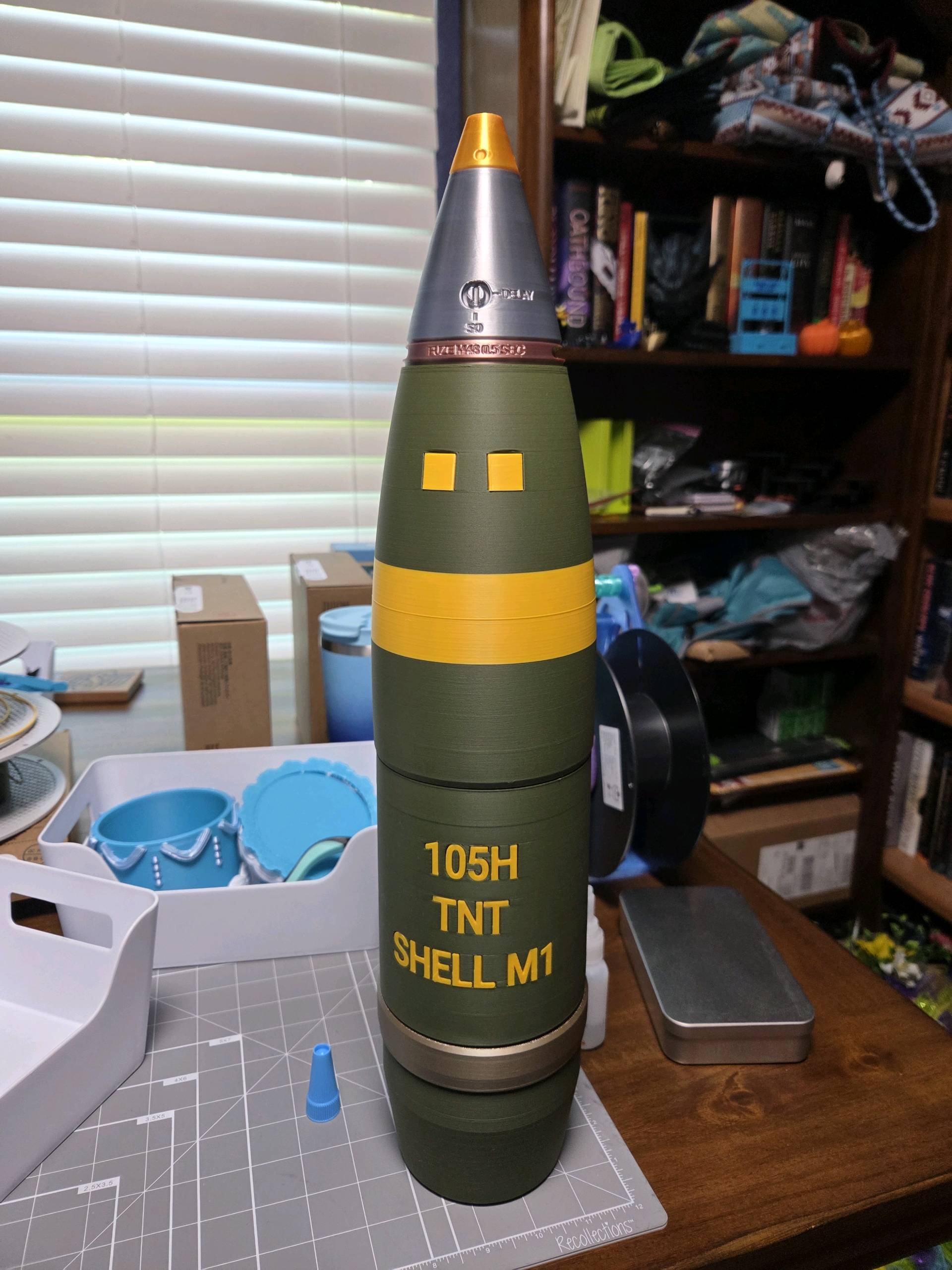 Life-Size 105mm Artillery Shell | High Detail - Free 3D Print
