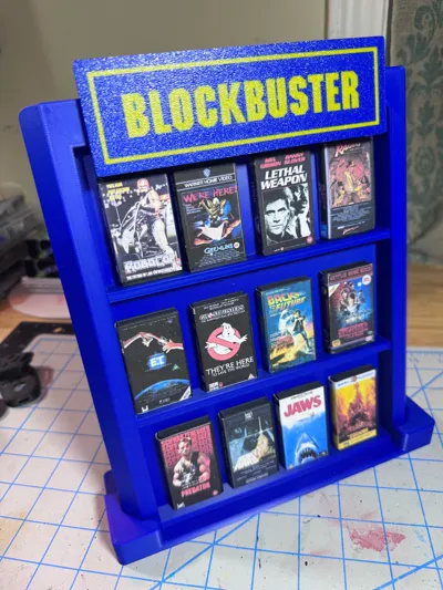 Blockbuster Mini VHS Movie Display - Free 3D Print Model - MakerWorld