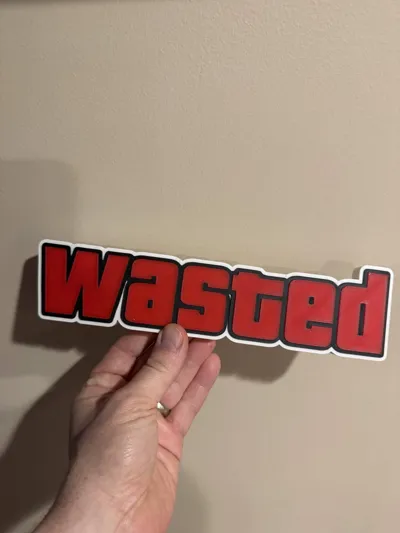 Wasted Emblem GTA Wasted Logo / Sign - Free 3D Print Model - MakerWorld