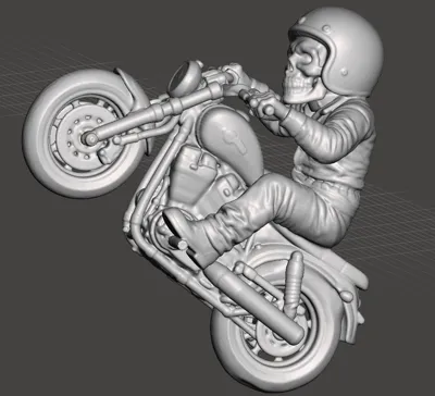 Ledge SkulZ Motorcycle Skull Figure - Miniatures - PLA - 3D printed product - фото 20