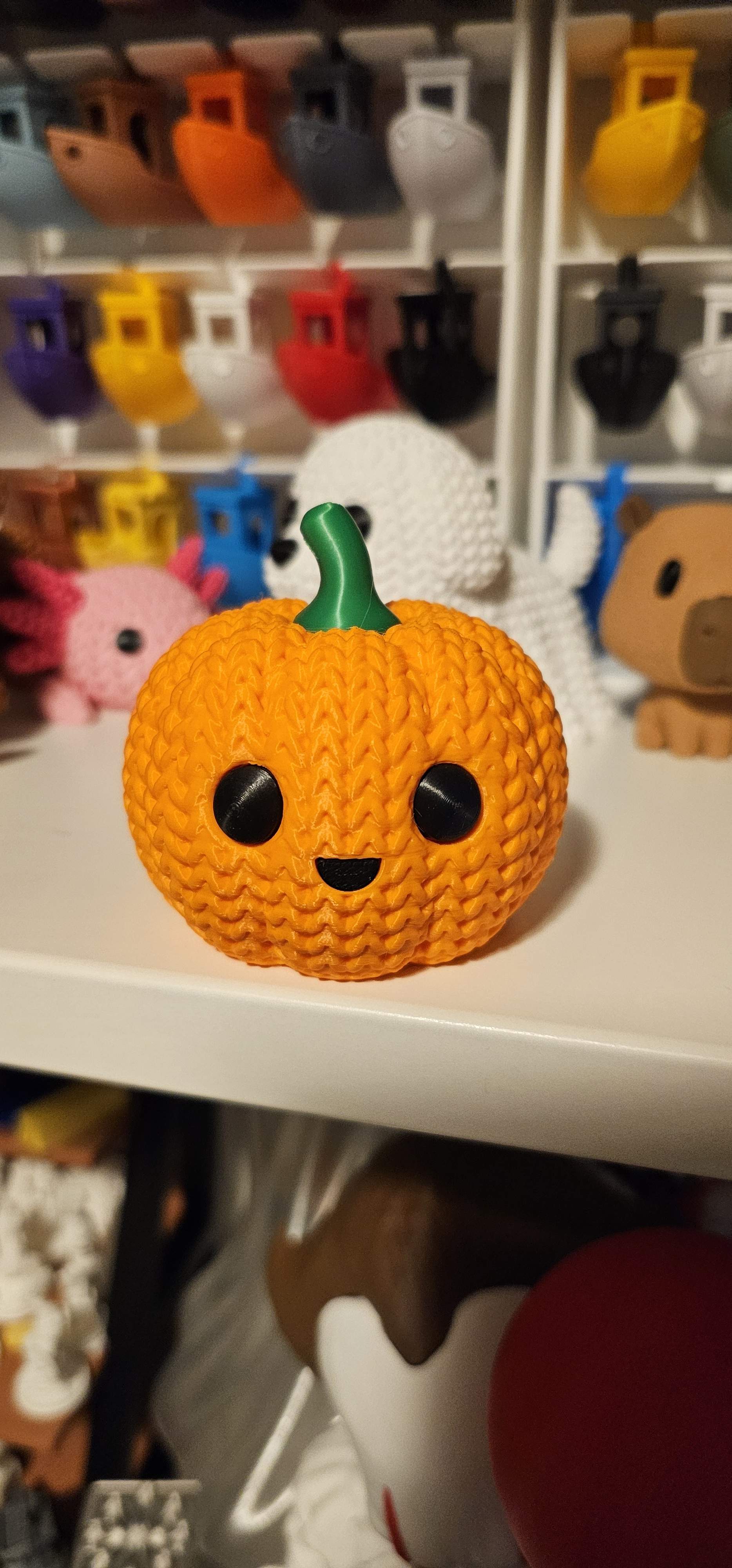 Knitted Cute Pumpkin - Halloween - Free 3D Print Model - MakerWorld