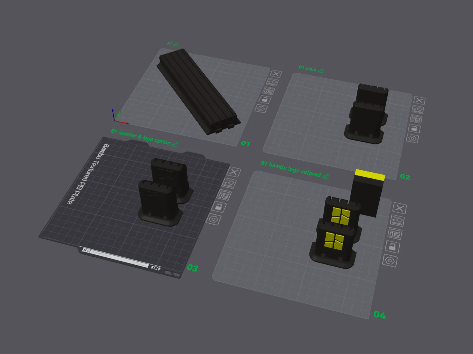 A1 Miniビルドプレート安定スタンドホルダー（無地、番号付き