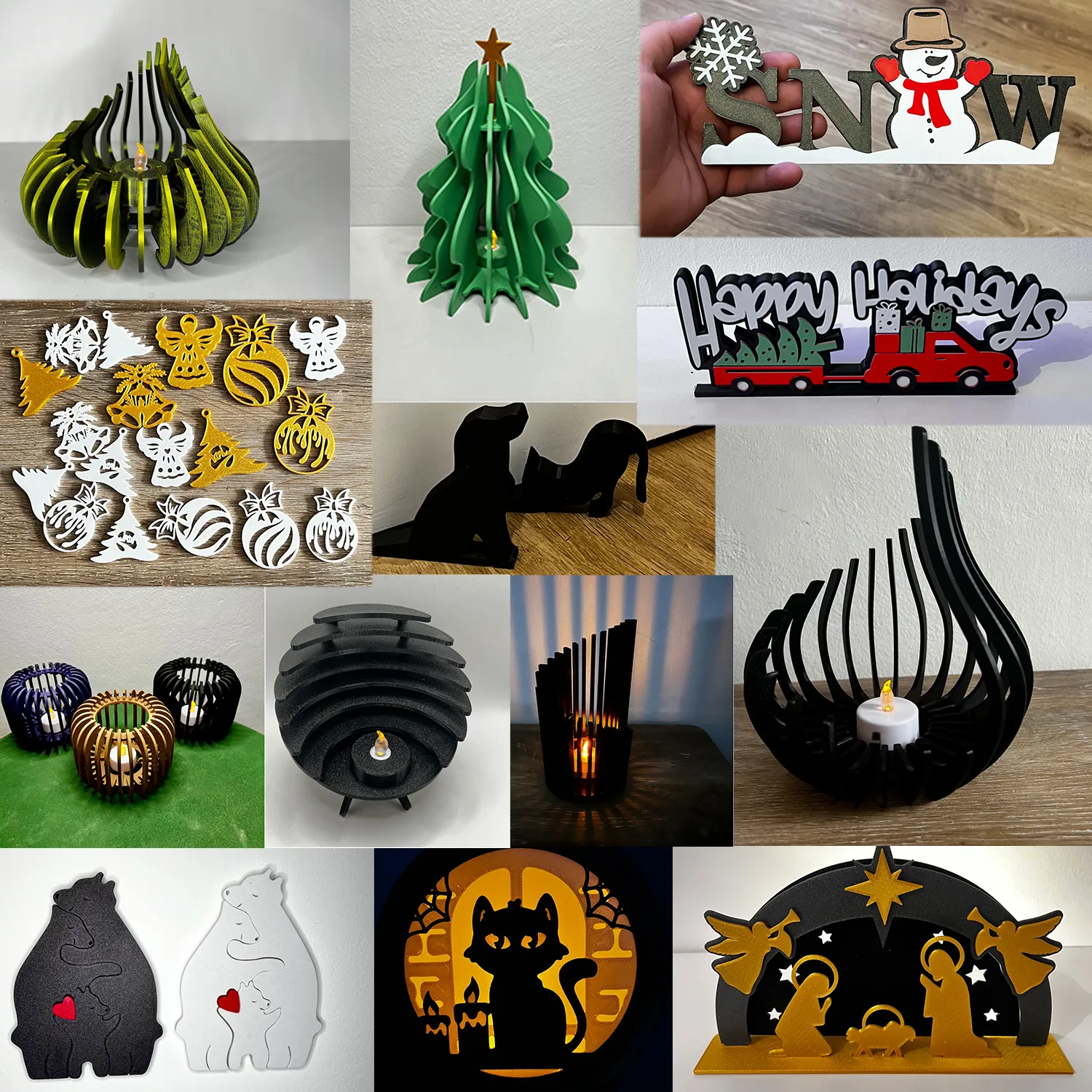 Happy Holidays House Christmas Decor by Covic 3D - MakerWorld