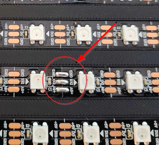 A close up of a circuit boardDescription automatically generated