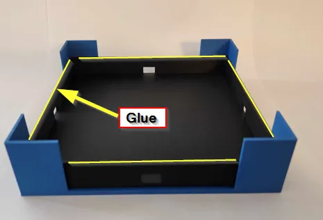 A blue box with a yellow arrowDescription automatically generated