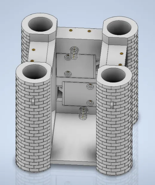 A white structure with holes and a hole in the middleDescription automatically generated with medium confidence