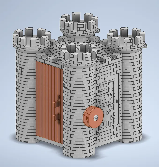 A grey castle with a doorDescription automatically generated with medium confidence