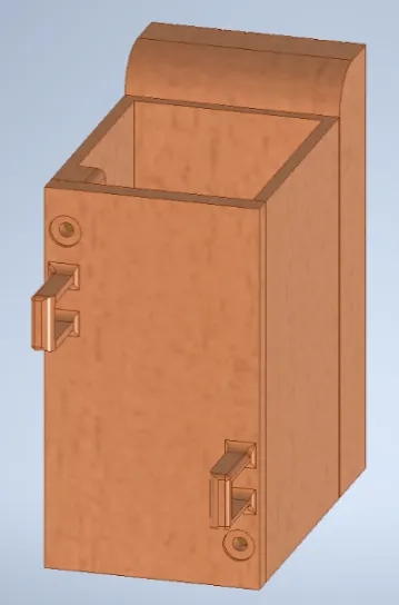 A wooden box with a holeDescription automatically generated