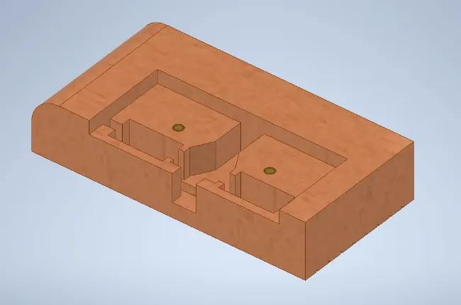A brown rectangular object with holesDescription automatically generated