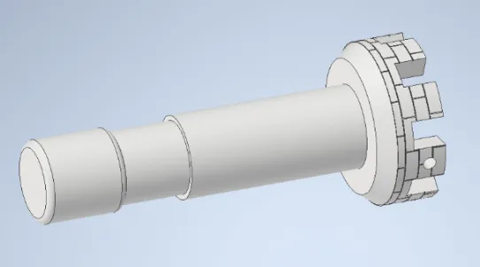 A white object with a long tubeDescription automatically generated