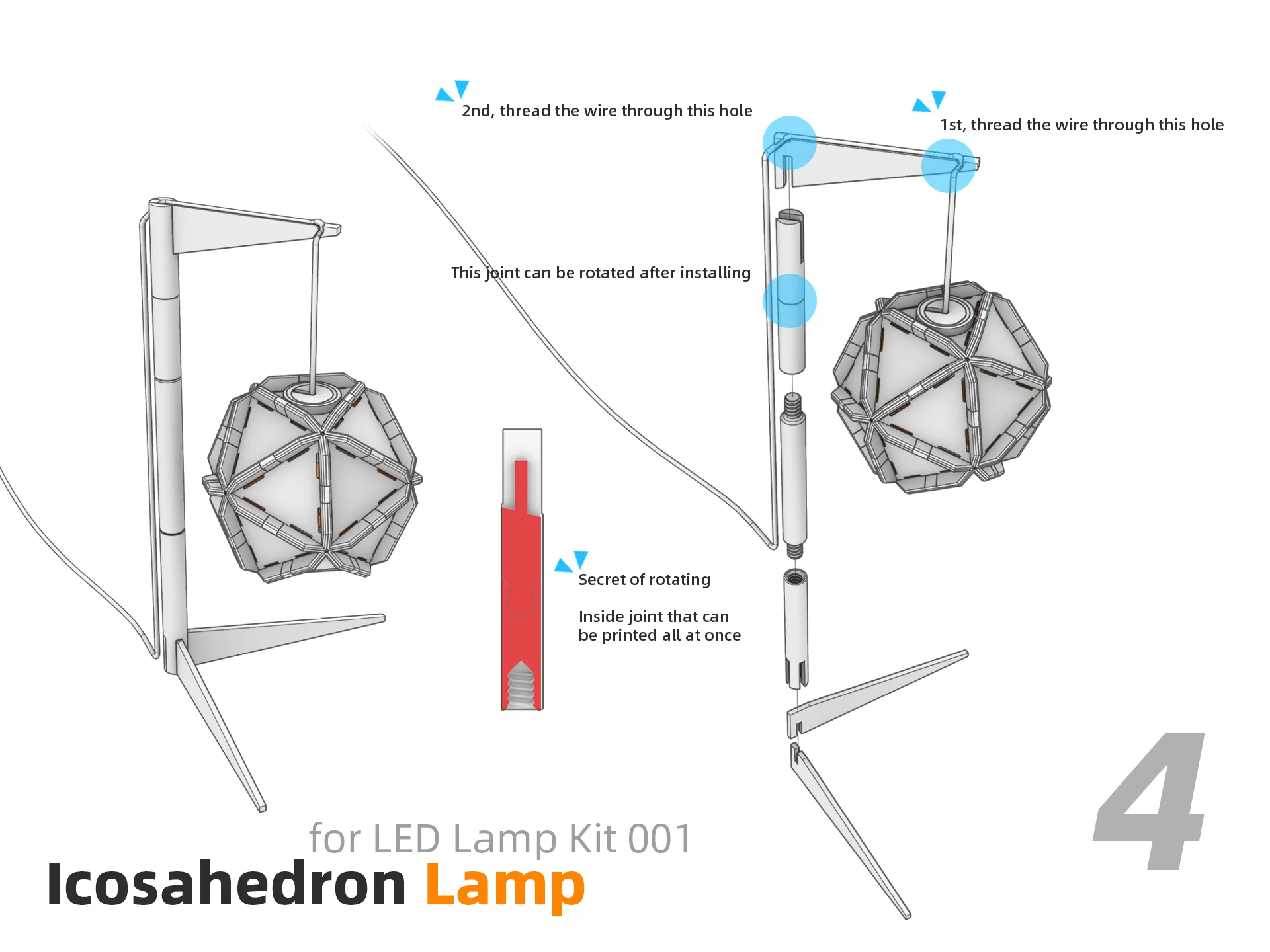 Icosahedron Lamp For LED Lamp Kit 001 By Wuguigui MakerWorld Icosahedron lamp for led lamp kit 001 by wuguigui makerworld