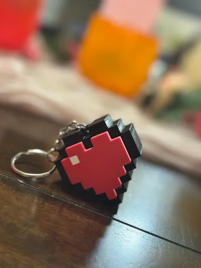 Minecraft Heart Key Clicker Keychain by create3d.co MakerWorld ...
