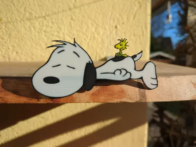 Snoopy Monitor Tech Snoopy on monitor with stand #3 by Kiron 21 MakerWorld: Download Free ...
