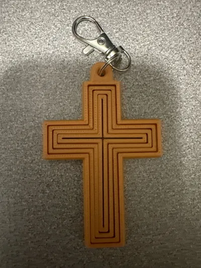 Fidget Cross key chain charm - Free 3D Print Model - MakerWorld