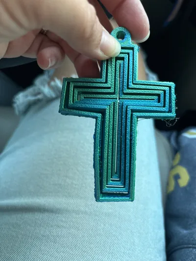 Fidget Cross key chain charm - Free 3D Print Model - MakerWorld