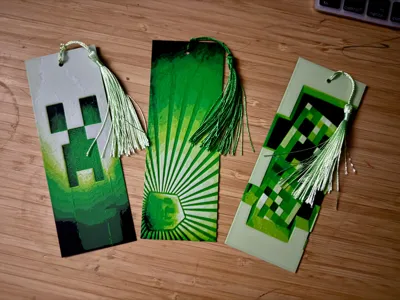 Unique Minecraft Bookmarks Minecraft Hueforge Bookmarks by Taikounou - MakerWorld
