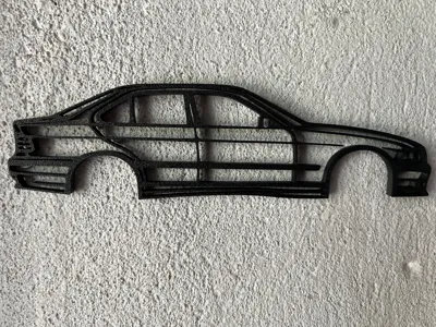 BMW E36 Sedan Wallart Silhouette by SQDSL_gerMakerWorld: Download Free ...