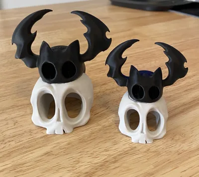 kawaii skull and bat cute by Mad power MakerWorld: Download Free 3D Models