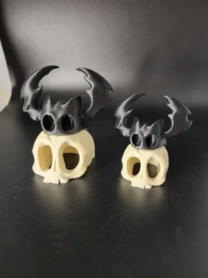 kawaii skull and bat cute by Mad power MakerWorld: Download Free 3D Models