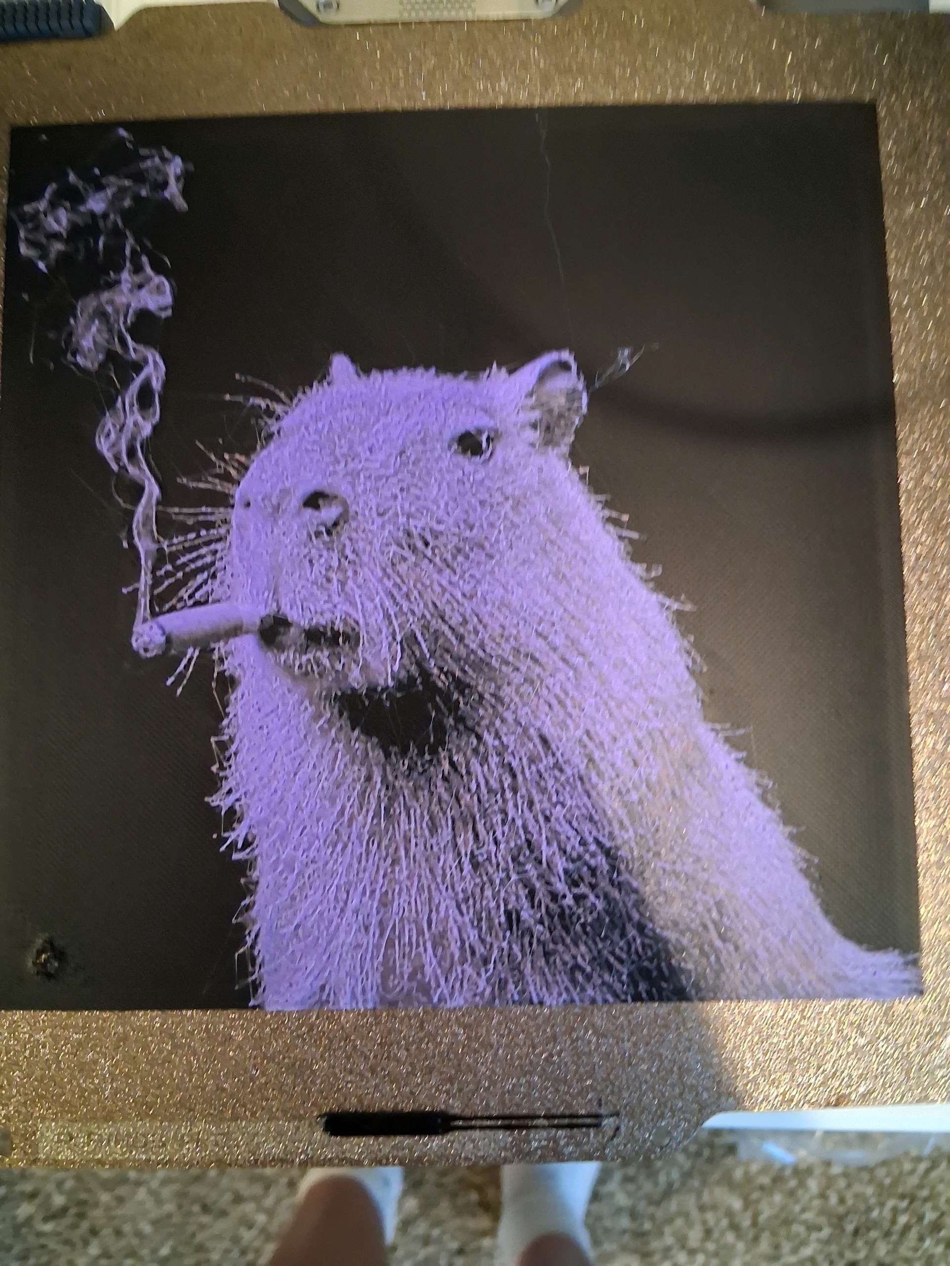 Capybara smoking a cigar Hueforge - Free 3D Print Model
