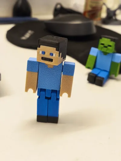 Minecraft Steve Articulated Free 3d Print Model Makerworld