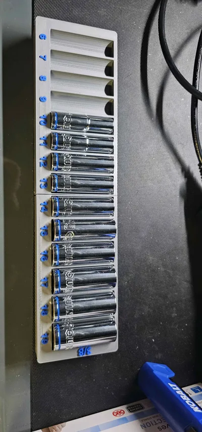 Gridfinity 3/8 metric deep socket set - Free 3D Print Model - MakerWorld