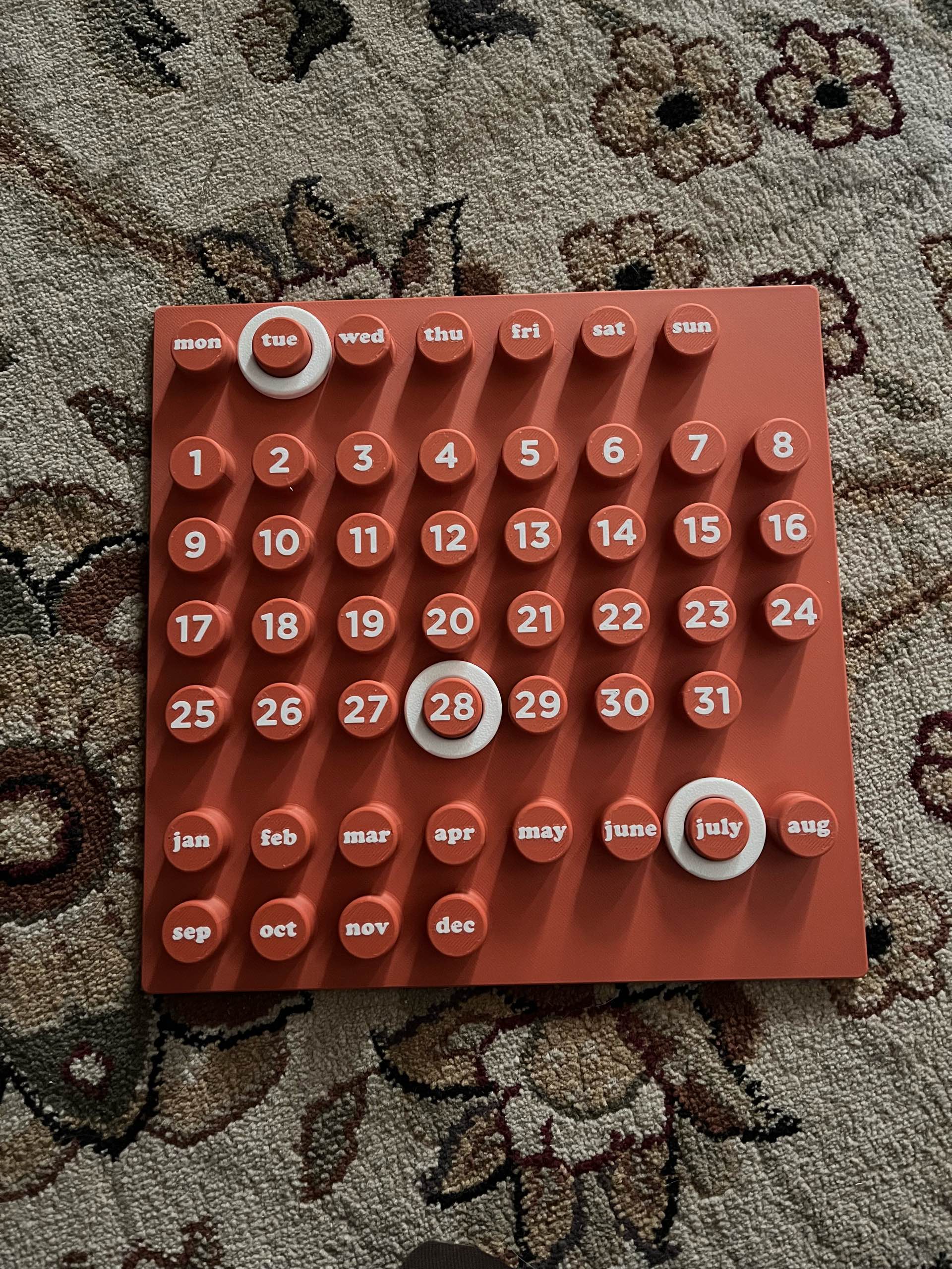 Ring a Date Perpetual Calendar RED