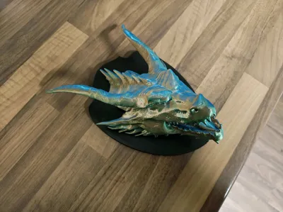 Wall Mounted Dragon Head - Free 3D Print Model - MakerWorld
