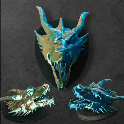 Wall Mounted Dragon Head - Free 3D Print Model - MakerWorld