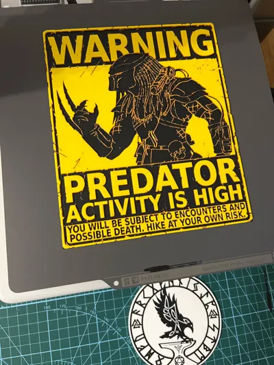 Sign Warning Predator by Kactus FpvMakerWorld: Download Free 3D Models