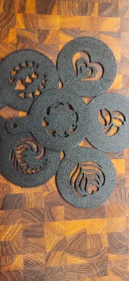 Dekoratif Kahve Kalıbı Şablonu Özel Tasarım Hediye Süs