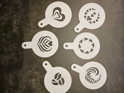 Dekoratif Kahve Kalıbı Şablonu Özel Tasarım Hediye Süs