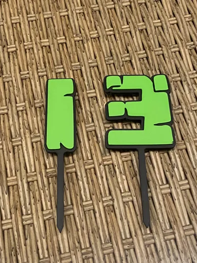 MINECRAFT cake topper numbers Birthday Geburtstag - Free 3D Print Model ...