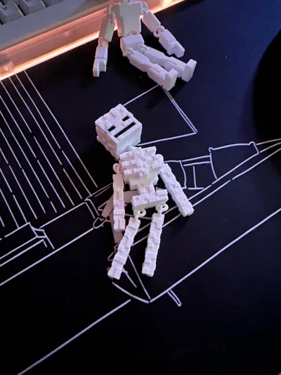 Minecraft Skeleton Pattern Printable Articulated Minecraft Skeleton - Print in Place - Free 3D Print Model ...