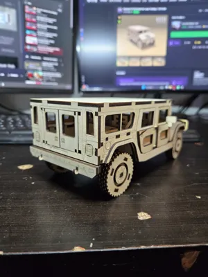 Hummer H1 3D Puzzle for Laser Cutting | 1:24 Scale by 21CNCStudio ...