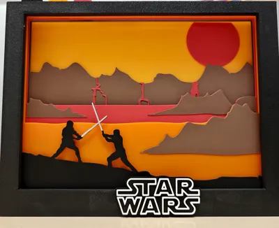 Star Wars Tatooine Shadow Box (A) by The Crafty Maker MakerWorld ...