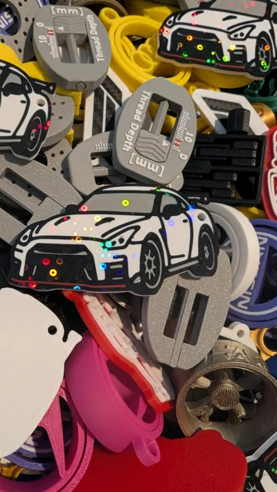 Nissan GTR R35 Tooned Keychain - Free 3D Print Model - MakerWorld
