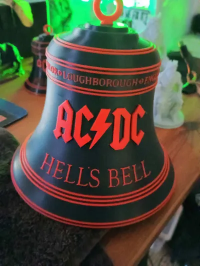 AC/DC Hell's Bell With Stand - Free 3D Print Model - MakerWorld