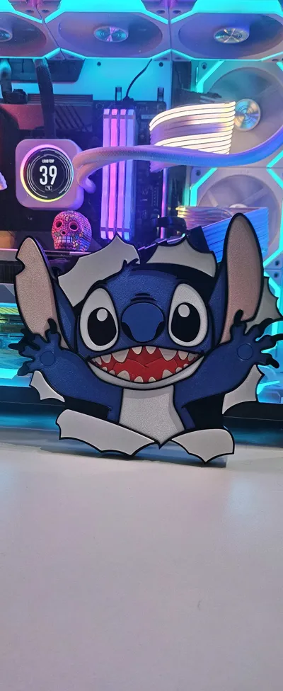 Stitch (NO AMS) Wall Art - Free 3D Print Model - MakerWorld