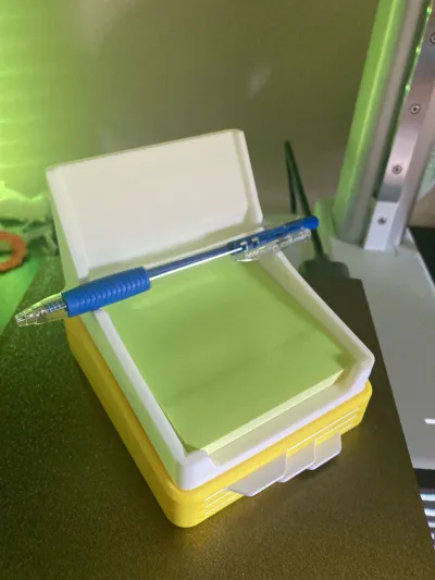 Sticky Note Holder with Stencils - Free 3D Print Model - MakerWorld