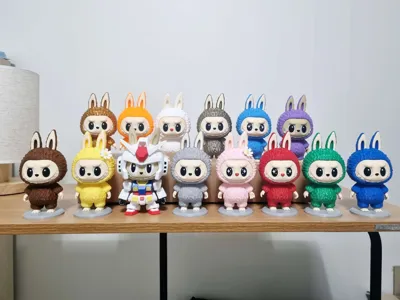 Mokoko Flower + Heart Nose labubu series - Free 3D Print Model - MakerWorld