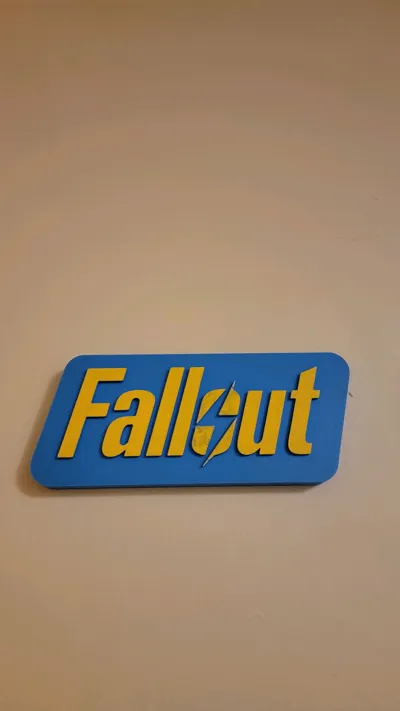 Fallout Lettering Fallout logo/sign with background (NO AMS/AMS) - Free 3D Print Model ...