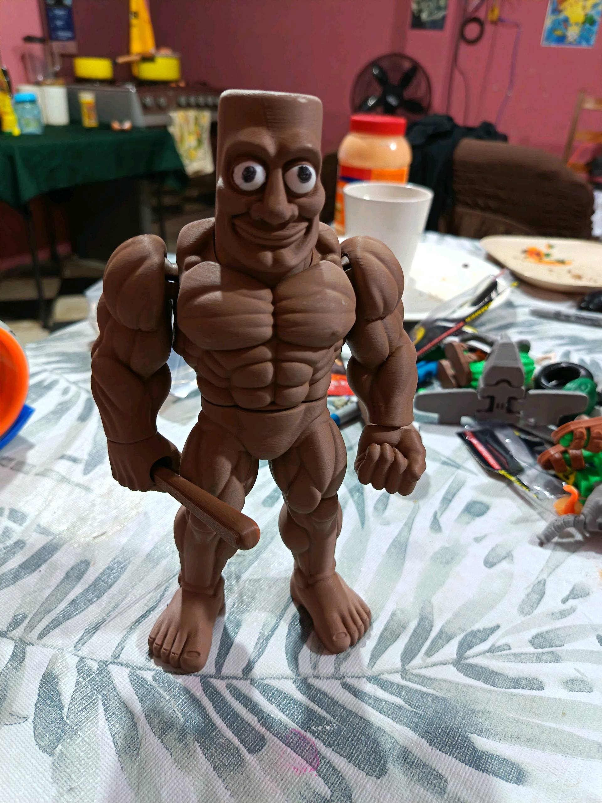 Tung tung tung Muscle Sahur action toy by Hiko 3D MakerWorld